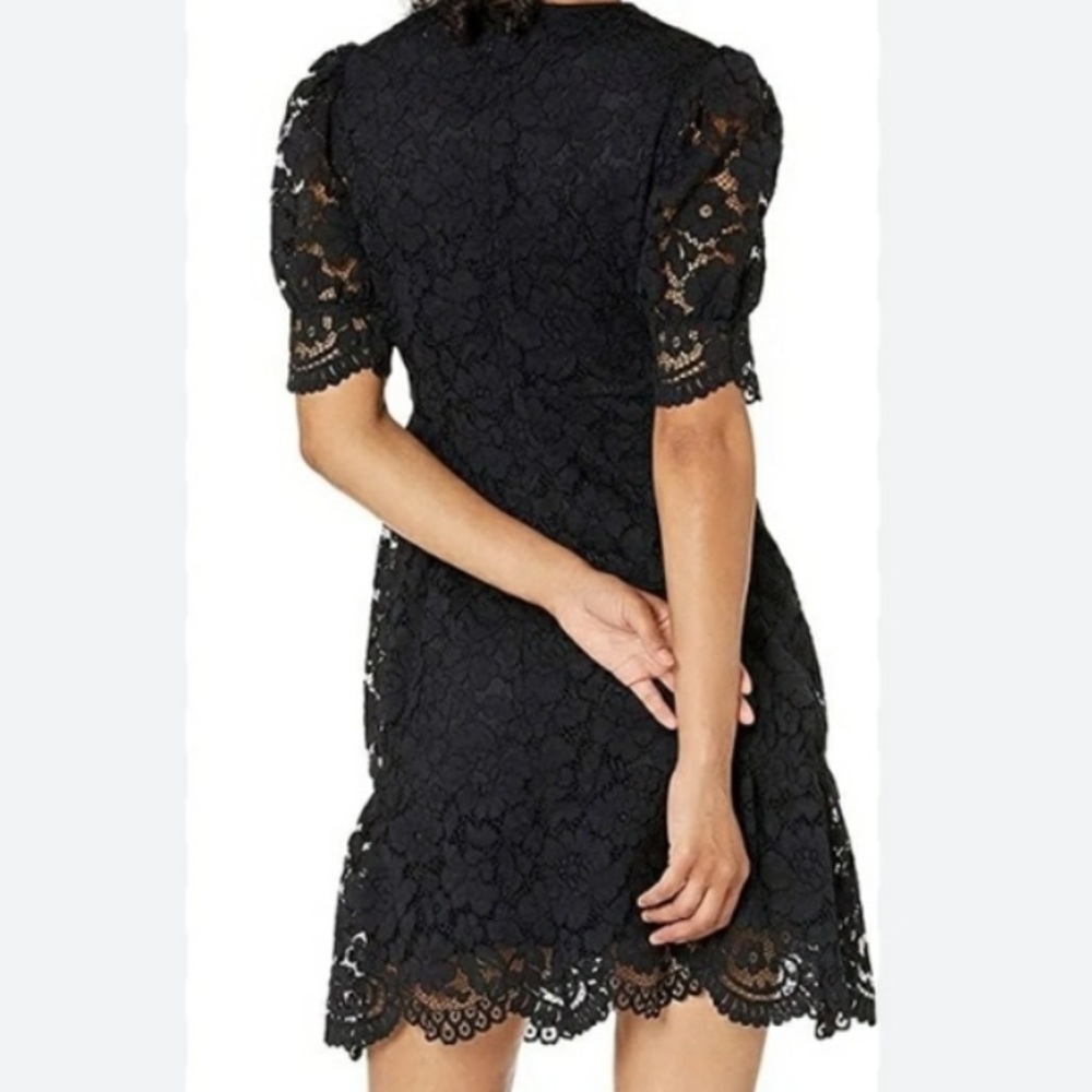 Lark & Ro Black Floral Lace Overlay Cocktail Dress LBD Little Black Dress 12 - Picture 3 of 15